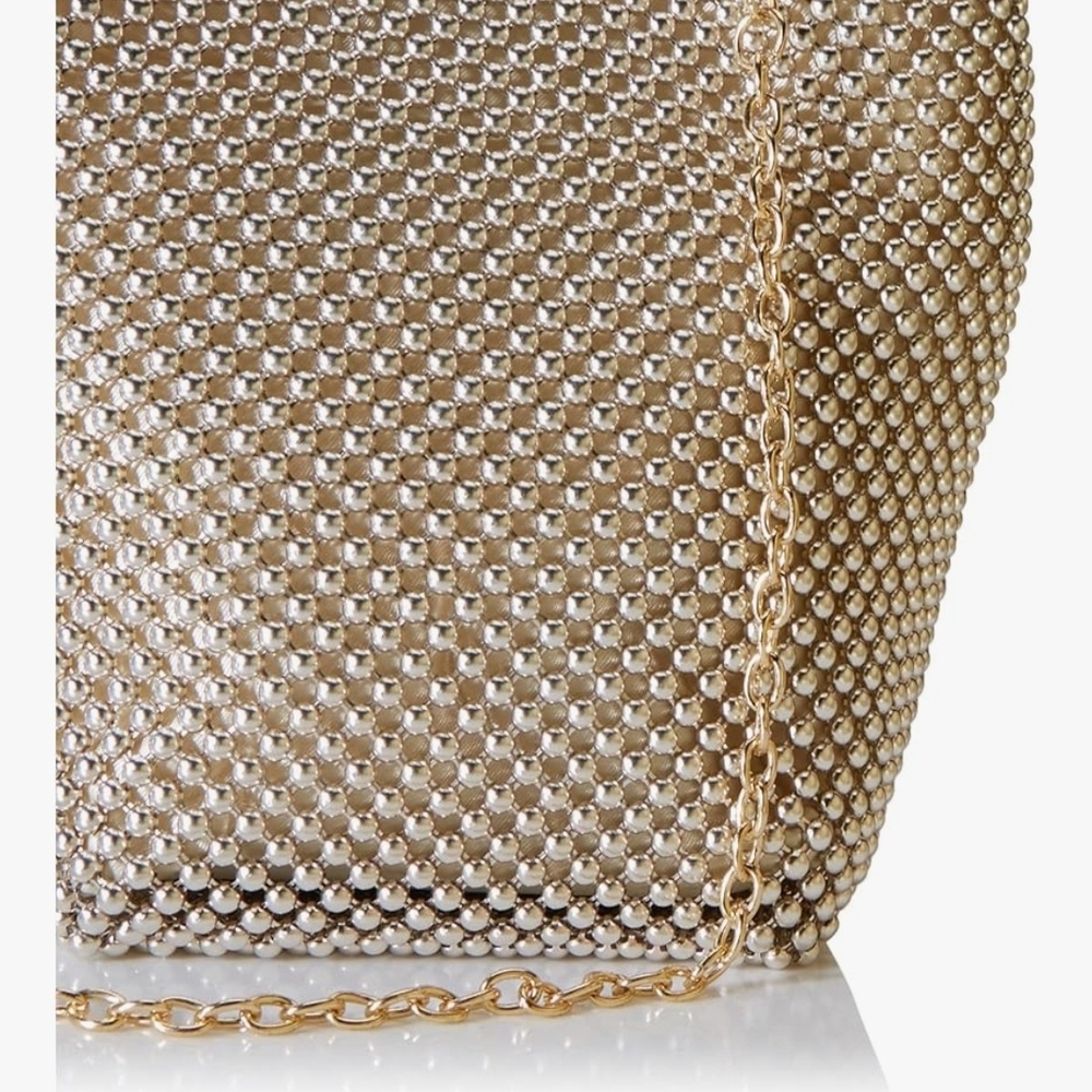 Jessica McClintock Gold Pearl Embellished Bag - Picture 10 of 11
